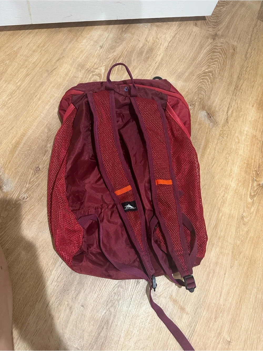 High Sierra Maroon Pack with Orange Trim 18L Pack-N-Go Sport Backpack